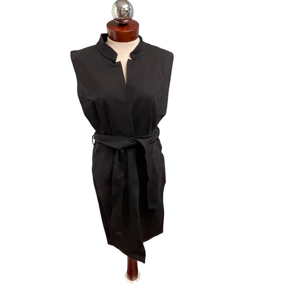 Pafei Womens Black Sleeveless Dress Size Large Low Cut Side LBD Night Out